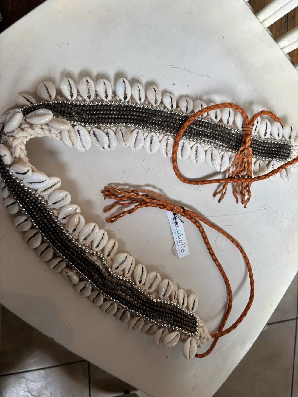 Cocobelle Boho Cowrie Shell Strand with Brown Bead Accents